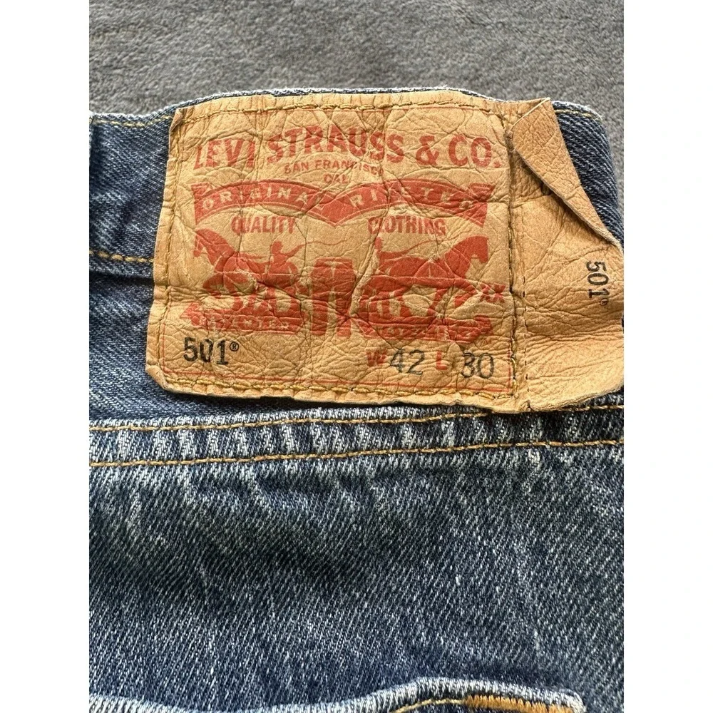 Levi's 501 Denim‎ Jeans Mens 42x30 Button Fly